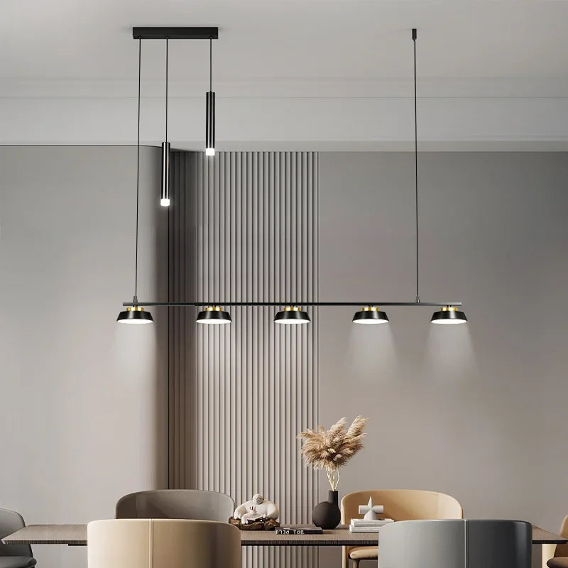 Afralia™ Neutral Light Dining Room Chandelier: Black Ceiling Pendant for Kitchen Table