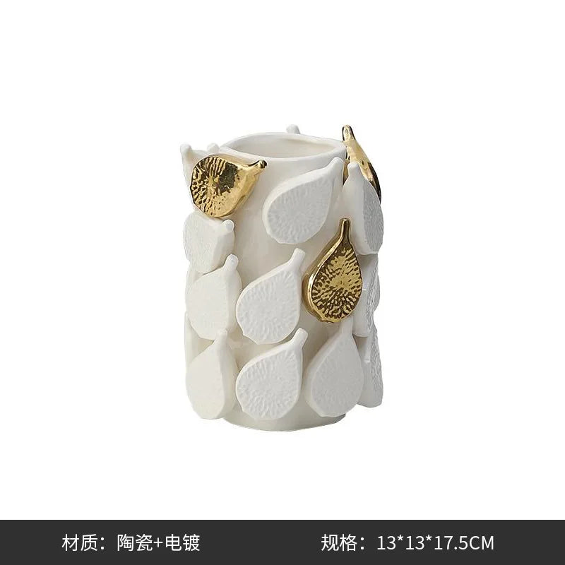 Afralia™ Ceramic Vase: Lemon/carambola Design for Aesthetic Room Decor & Floral Arrangement