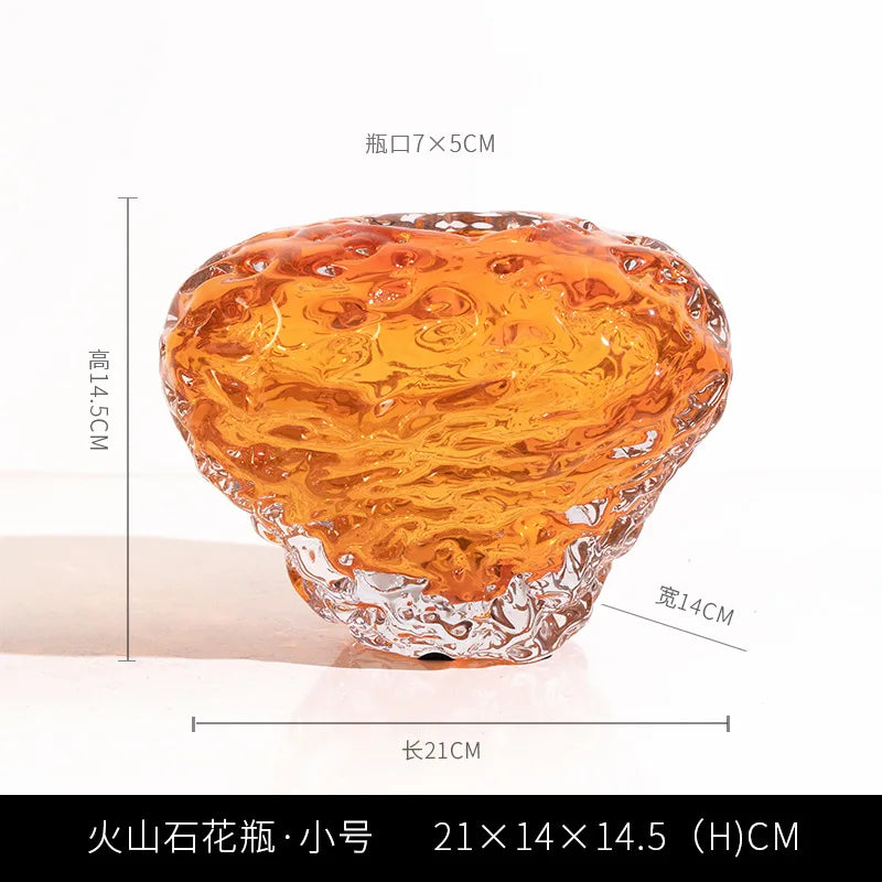 Afralia™ Glass Colored Vase Orange Floral Arrangement Hydroponics Terrarium Home Decor