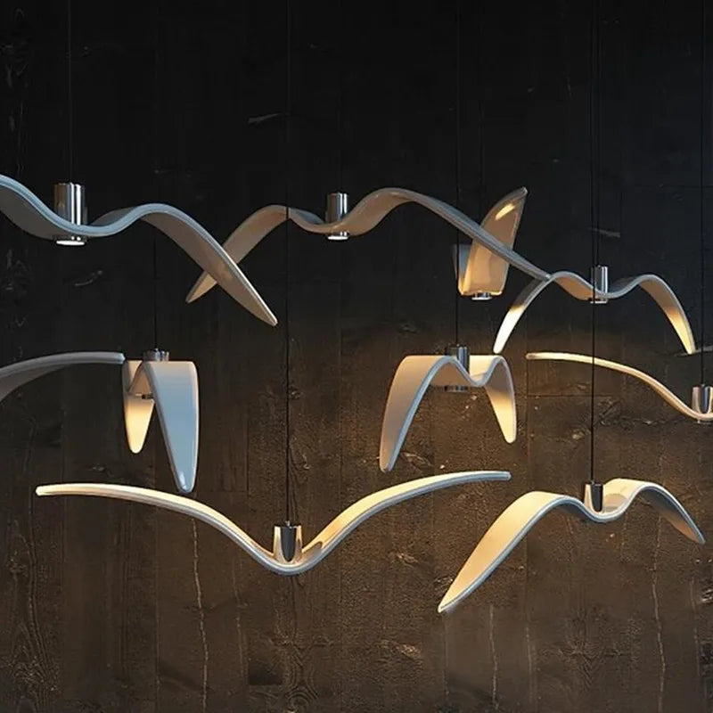Afralia™ Seagull Nordic Bird Resin Pendant Light for Living Room, Dining, Bedroom
