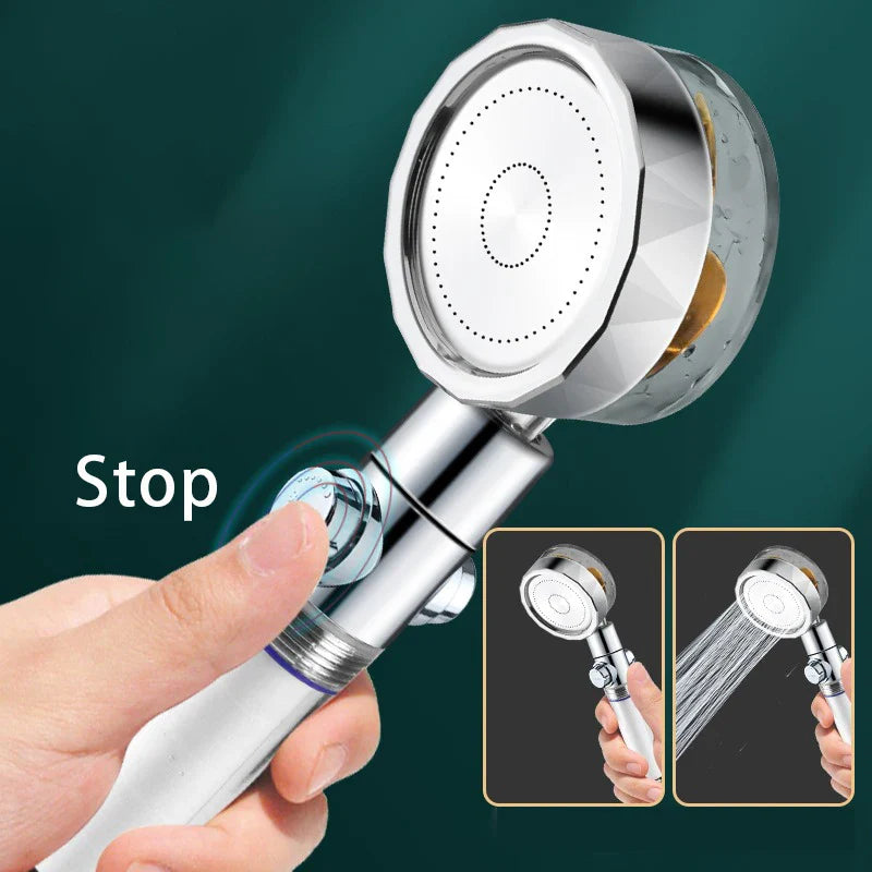 Afralia™ High Pressure Shower Head with 360° Rotation & Water Saving Nozzle