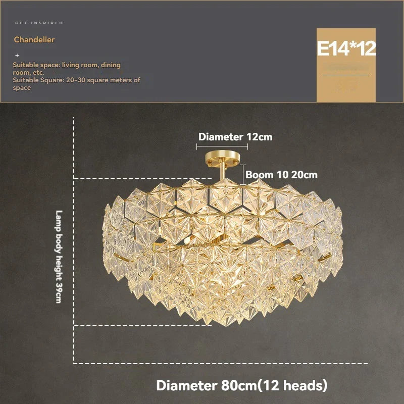 Afralia™ Crystal Chandelier: Luxury Lighting for Bedroom, Foyer, Dining & Living Room