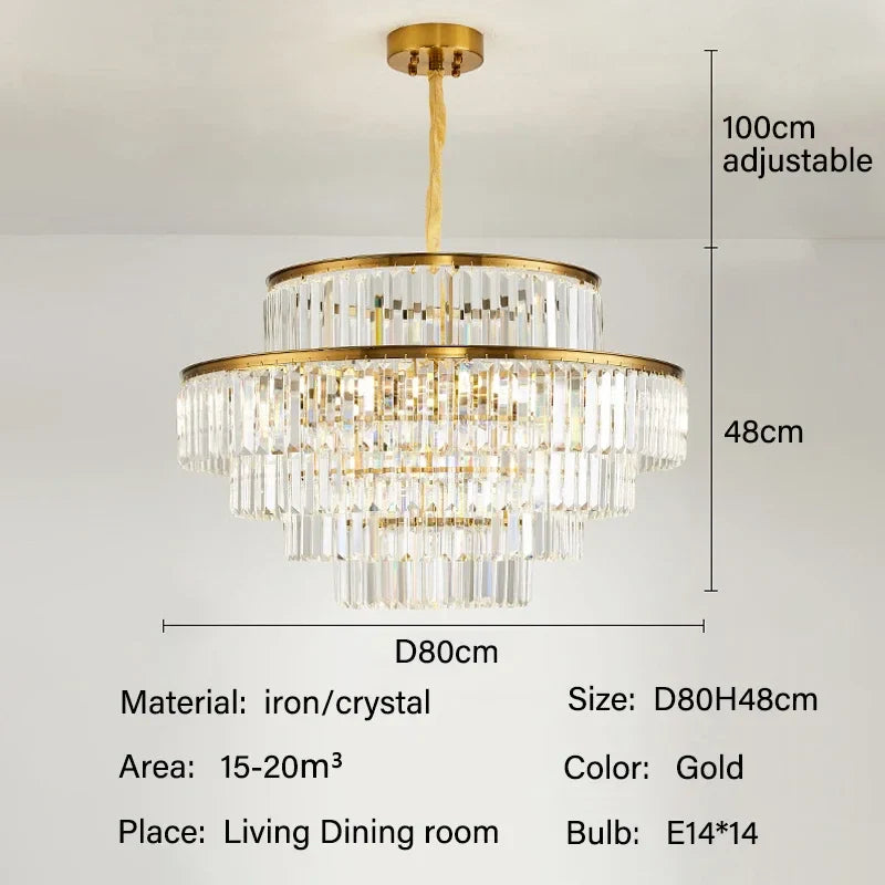 Afralia™ Crystal LED Pendant Chandelier: Luxury Villa Living Room Decor, Hotel Hanging Light Fixture