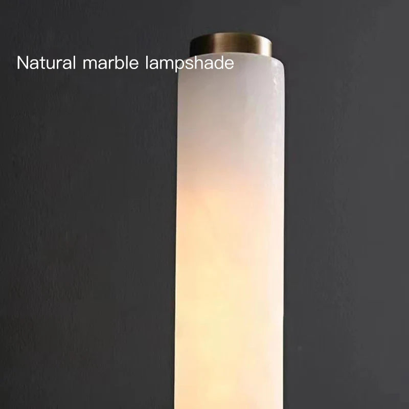 Afralia™ Elegant Marble Copper Wall Sconce for Living Room and Bedroom Lighting