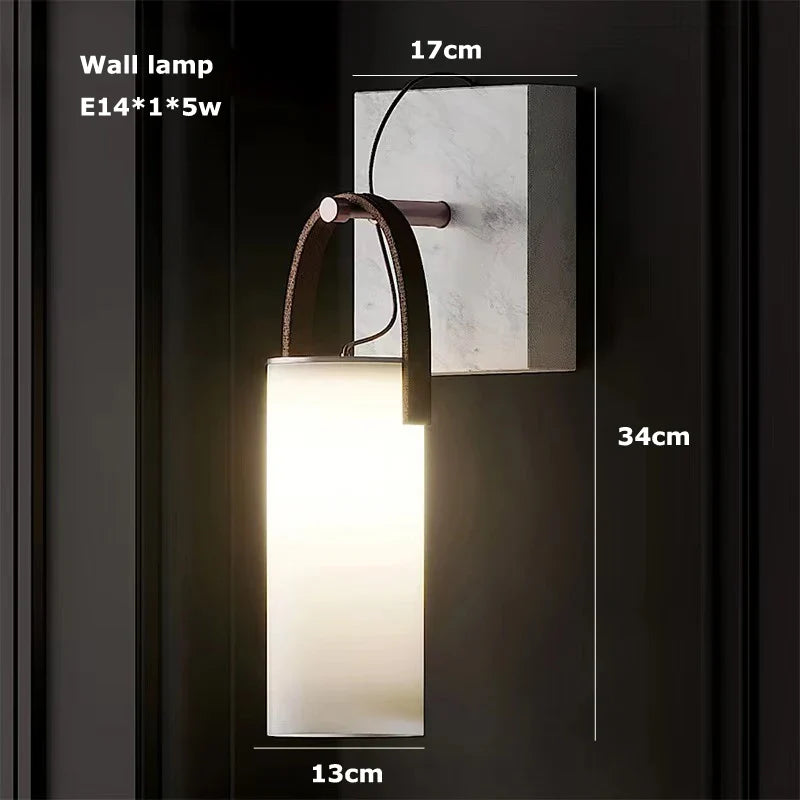 Afralia™ LED Natural Marble Hanging Chandelier for Dinning Room