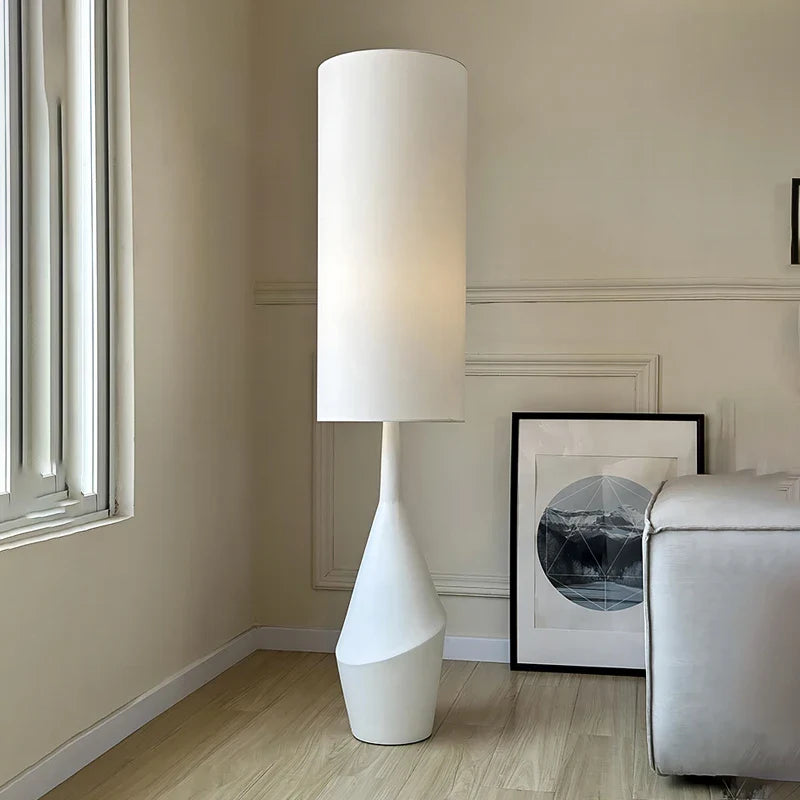 Afralia™ Cream LED Floor Lamp Nordic Minimalist Style for Living Room & Bedroom