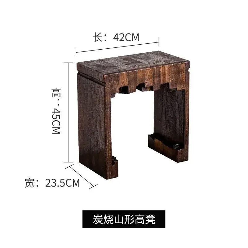 Afralia™ Mountain Shape Low Stool: Solid Wood, Minimalist, Versatile Footrest, Coffee Table