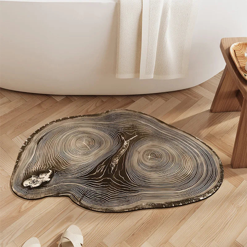 Afralia™ Wood Grain Diatom Bathroom Mat | Non Slip Water Absorbing Floor Rug