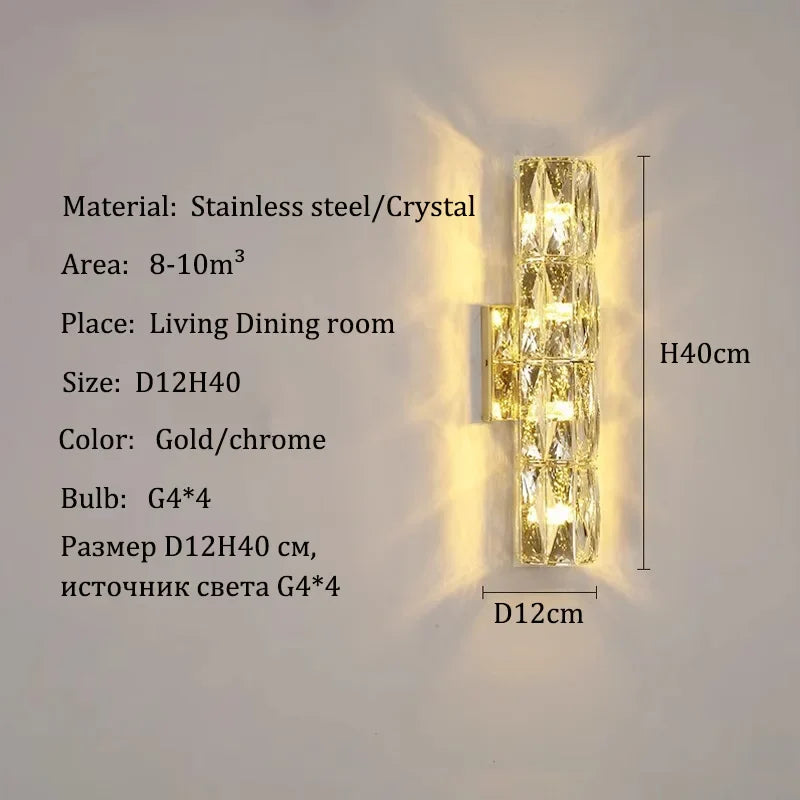 Afralia™ Crystal Luxury Wall Lamp for Bedroom & Living Room with LED Lights