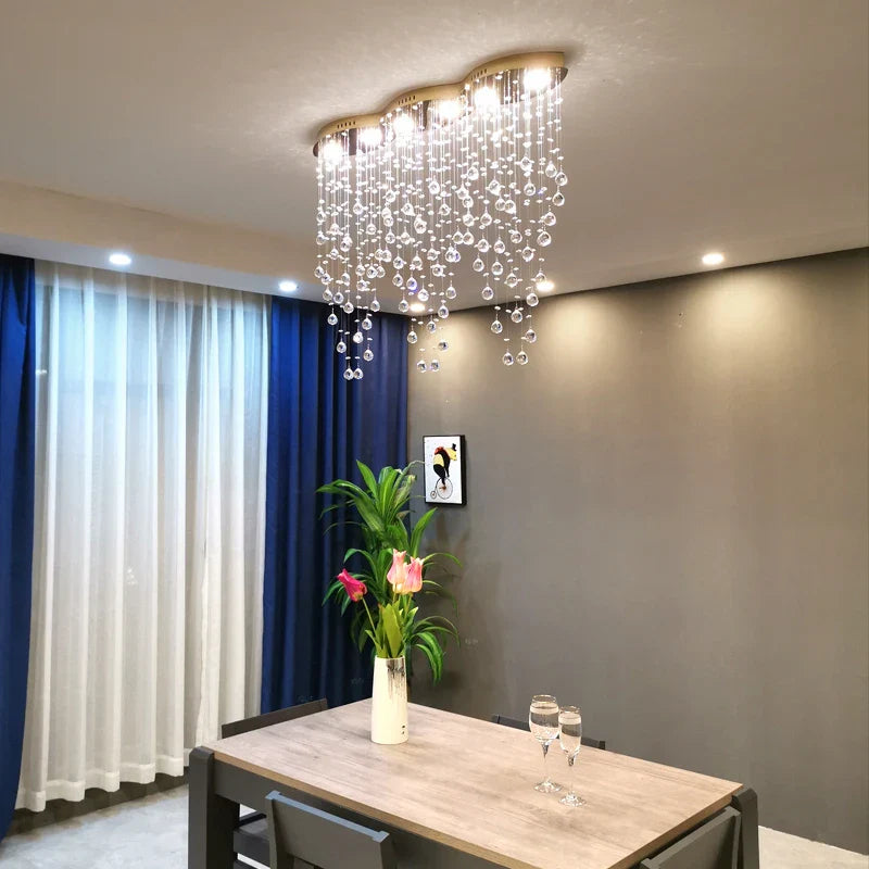 Afralia™ Oval Crystal Chandelier Lighting for Living Room and Bar - Modern Pendant Light