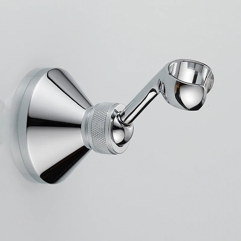 Afralia™ Brass Handheld Shower Holder Bracket, Chrome Finish, Wall Mounted, Adjustable Angle