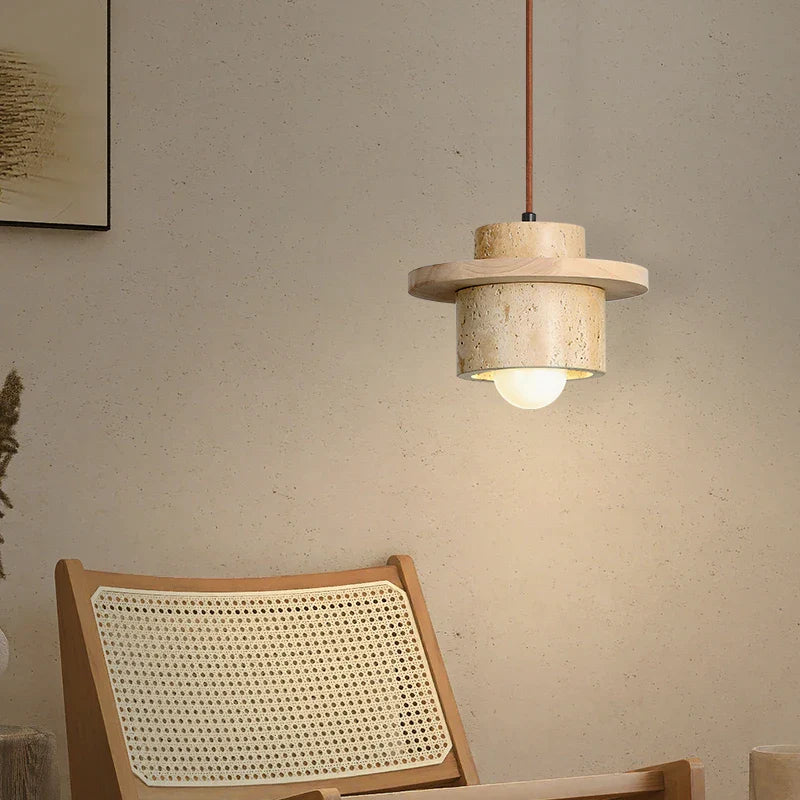 Afralia™ Stone LED Hanging Lamp for Home Decor, Japanese Style Luminaire