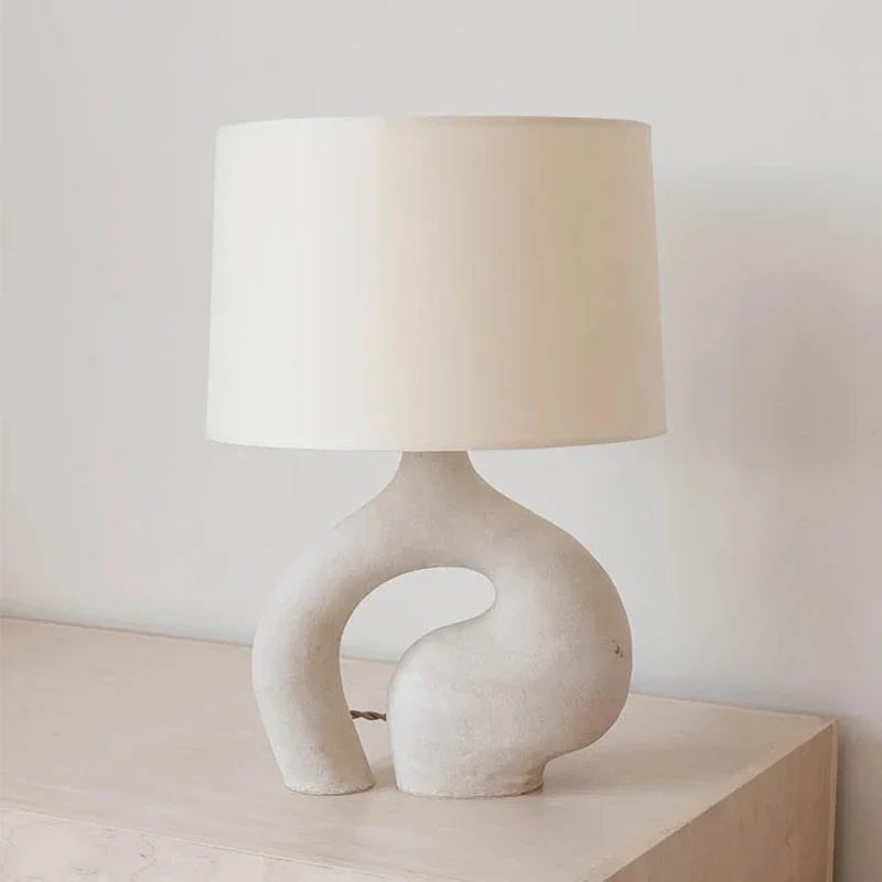 Nordic Cloth Art Bedroom Table Lamp by Afralia™