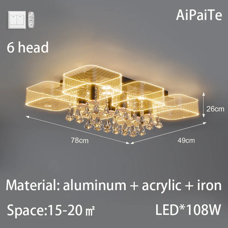 Afralia™ Luxury Acrylic Chandelier for Living Room, Bedroom, Kitchen - LED 220V Luster