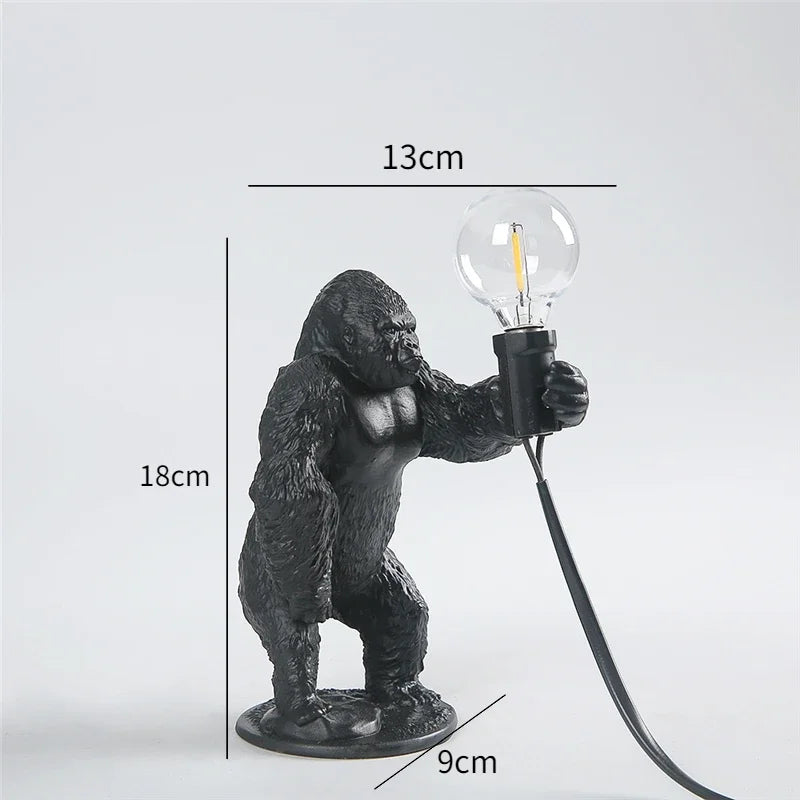 Afralia™ Resin Monkey Table Lamp: Decorative Gorilla Bedroom Light Fixture