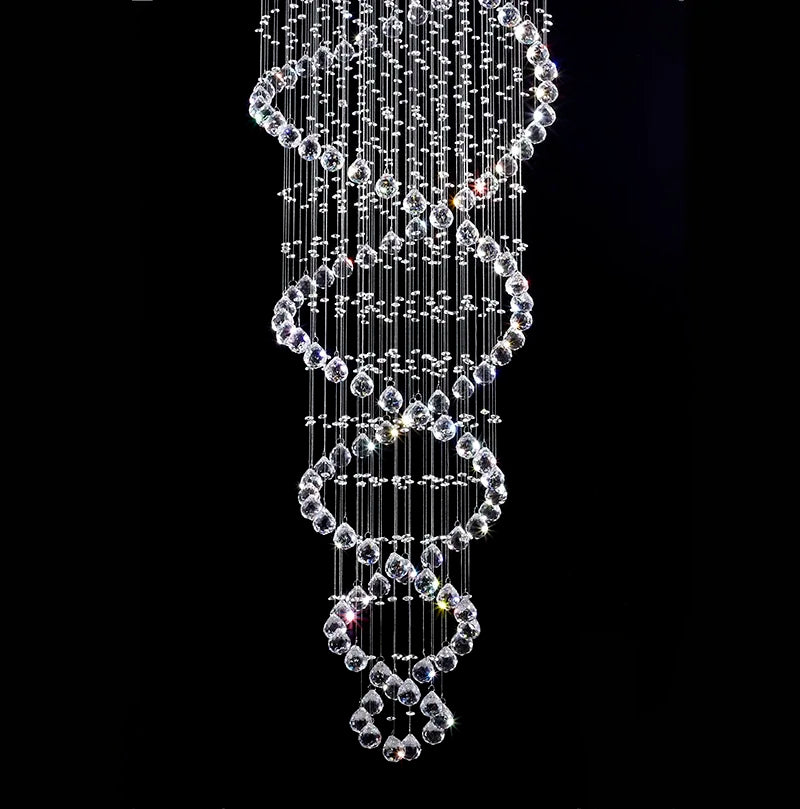 Afralia™ Crystal Staircase Chandelier: Luxury LED Lighting for Hotel Villa Bedroom Ceiling Lamp