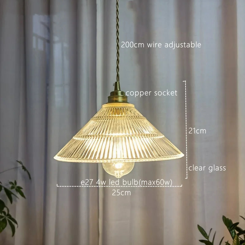 Afralia™ Glass LED Pendant Lights in Retro Style for Home Decor