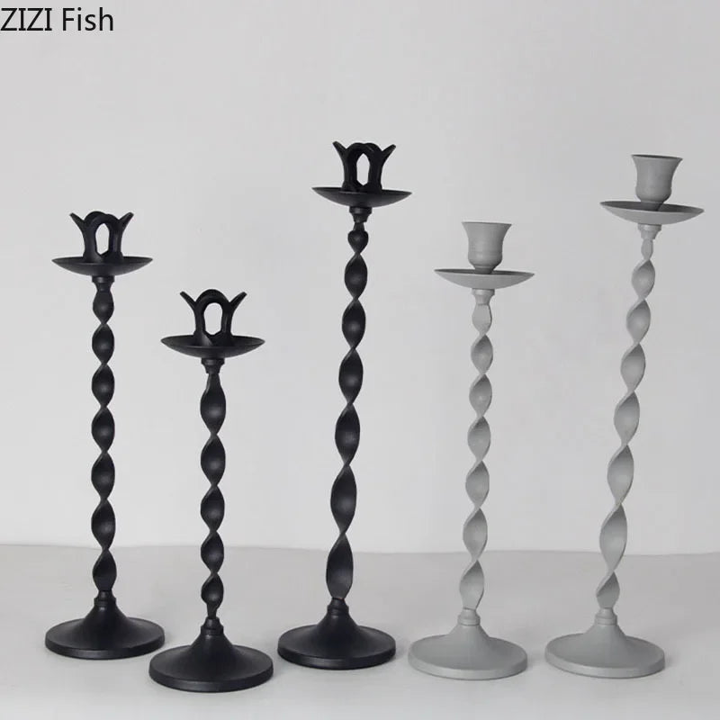 Afralia™ Golden Candlestick Holder Desk Ornament Home Aroma Container