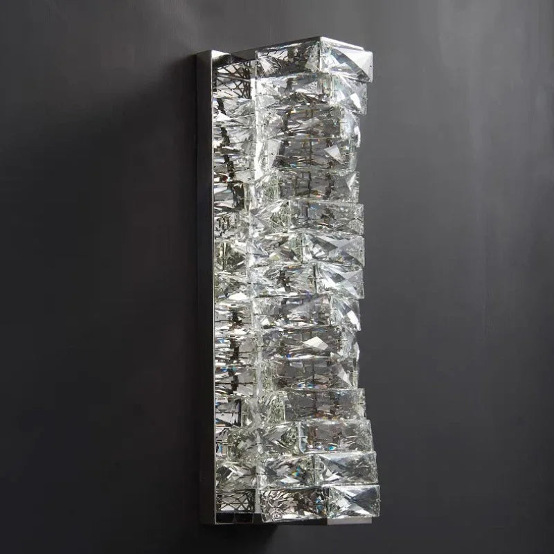 Luxury Crystal Wall Sconce for Living Room by Afralia™ - Modern LED Indoor Lighting