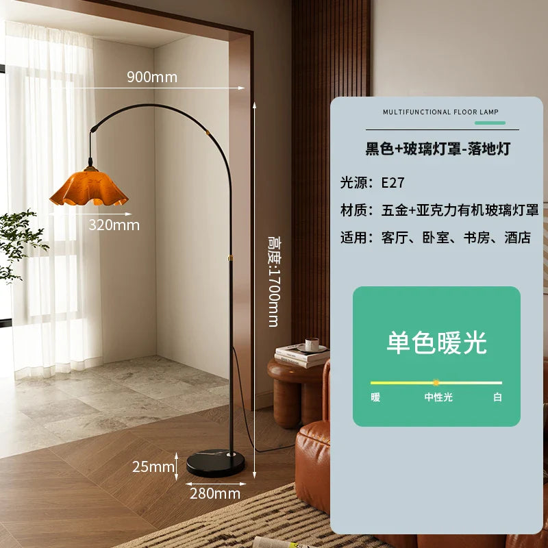 Afralia™ 3-in-1 Living Room Floor Lamp with Storage Shelf