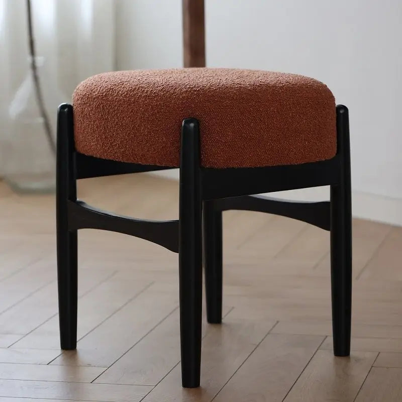 Afralia™ Ash Wood Makeup Bench Dressing Chair for Small Spaces