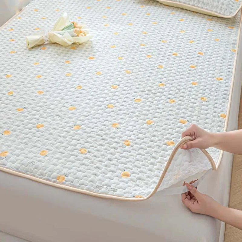 Afralia™ Floral Latex Cooling Mattress Set, Multi-Layer Soft Cushion, Breathable & Quick Cooling