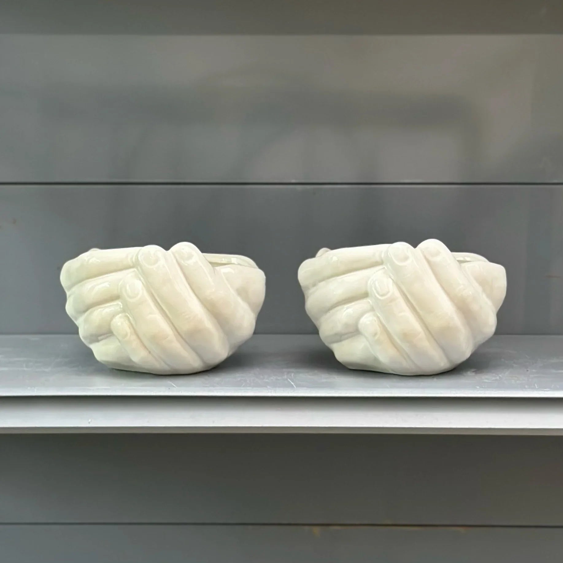 Afralia™ Ceramic Palm Flowerpot Vase Tray Home Decor Accessory