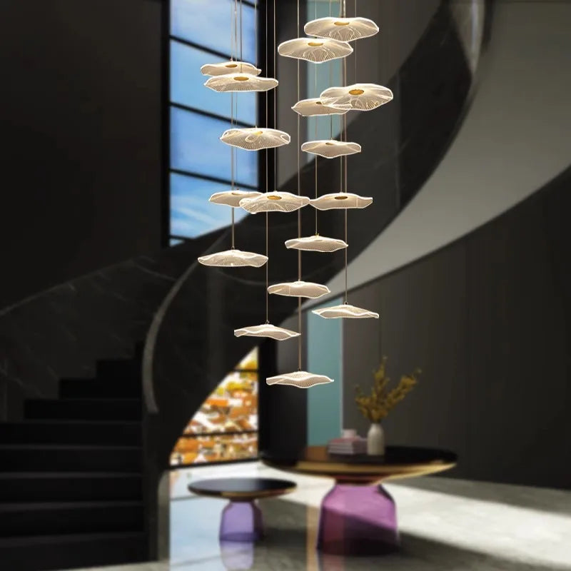 Afralia™ Modern Crystal Chandelier: Stair Pendant Lamp for Stylish Living Room Lighting
