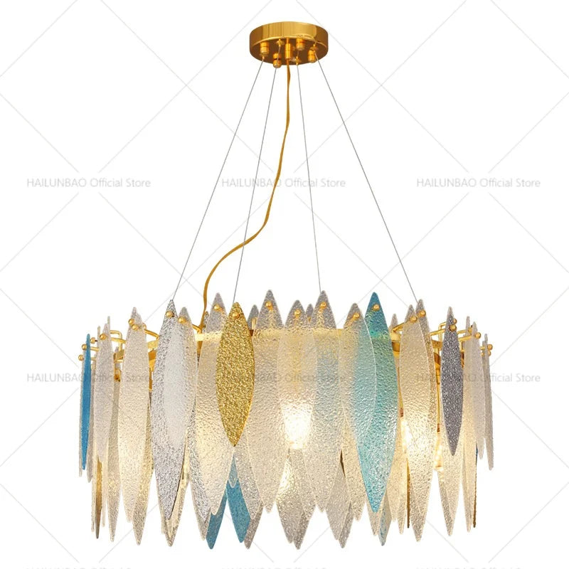 Afralia™ Glass Chandelier Light for Living Room, Bedroom, Dining: Luxury Art Designer Lighting