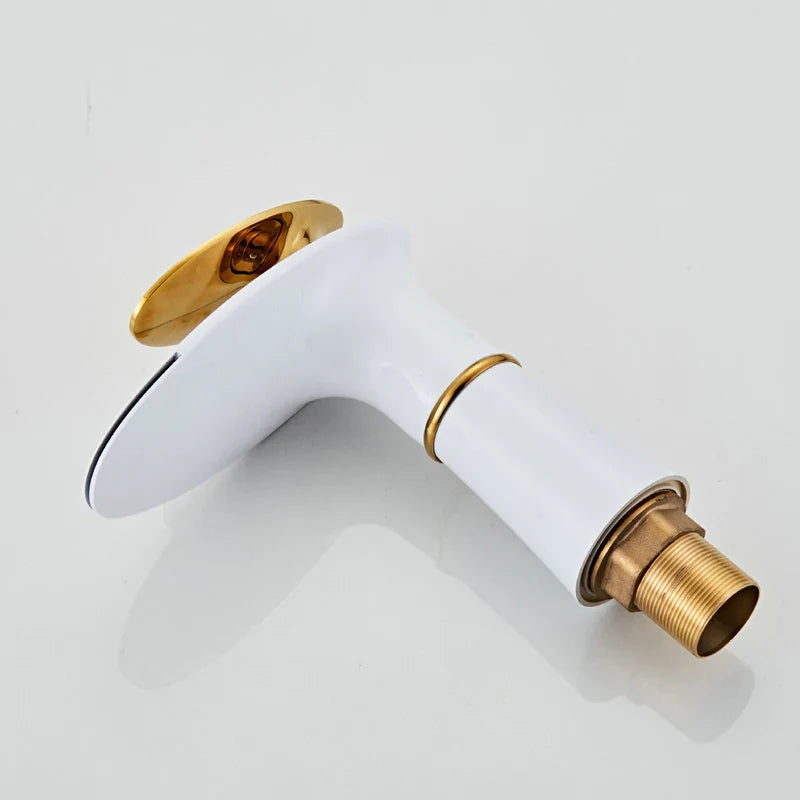 Afralia™ White Gold Basin Faucet: High-End Brass Mixer Tap for Bathroom Sink