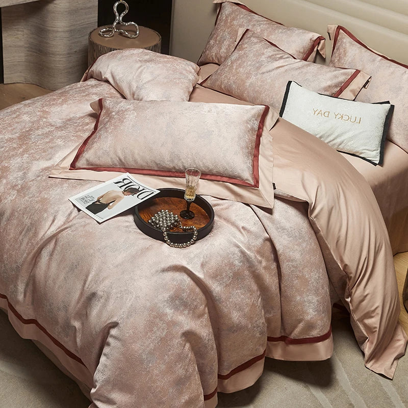 Afralia™ Luxury Yarn-dyed Jacquard Bedding Set: Duvet, Sheet, Pillowcases