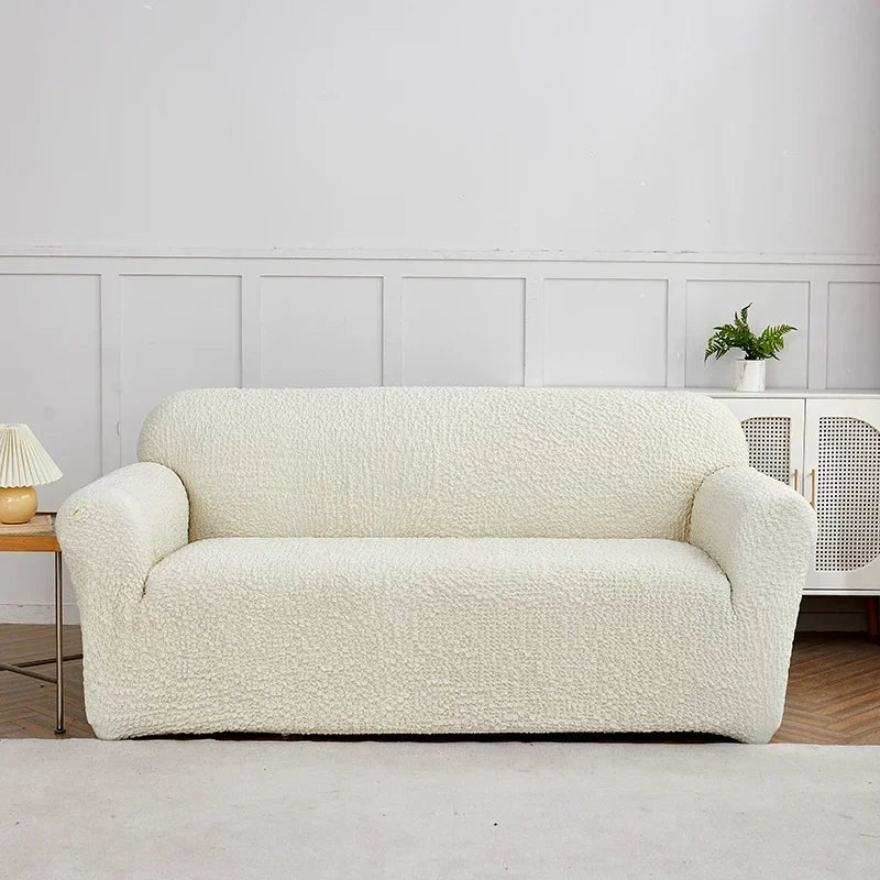 Afralia™ Wrinkled Sofa Cover Slipcovers Solid Color Protector