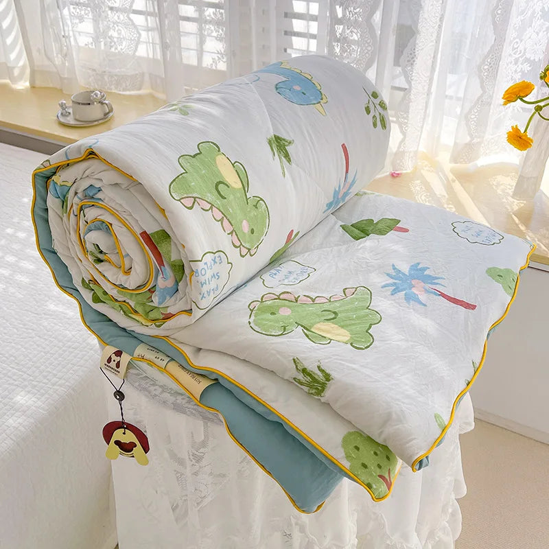 Afralia™ Double Layered Soya Fibre Filling Quilt: Soft, Breathable, Grade A Maternal and Child Comforter
