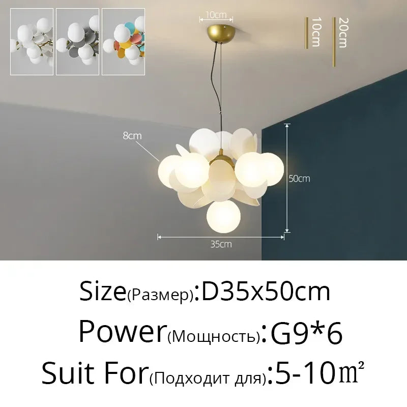 Afralia™ LED Colorful Chandelier for Living Room Bedroom Dining Modern Flash Bulbs