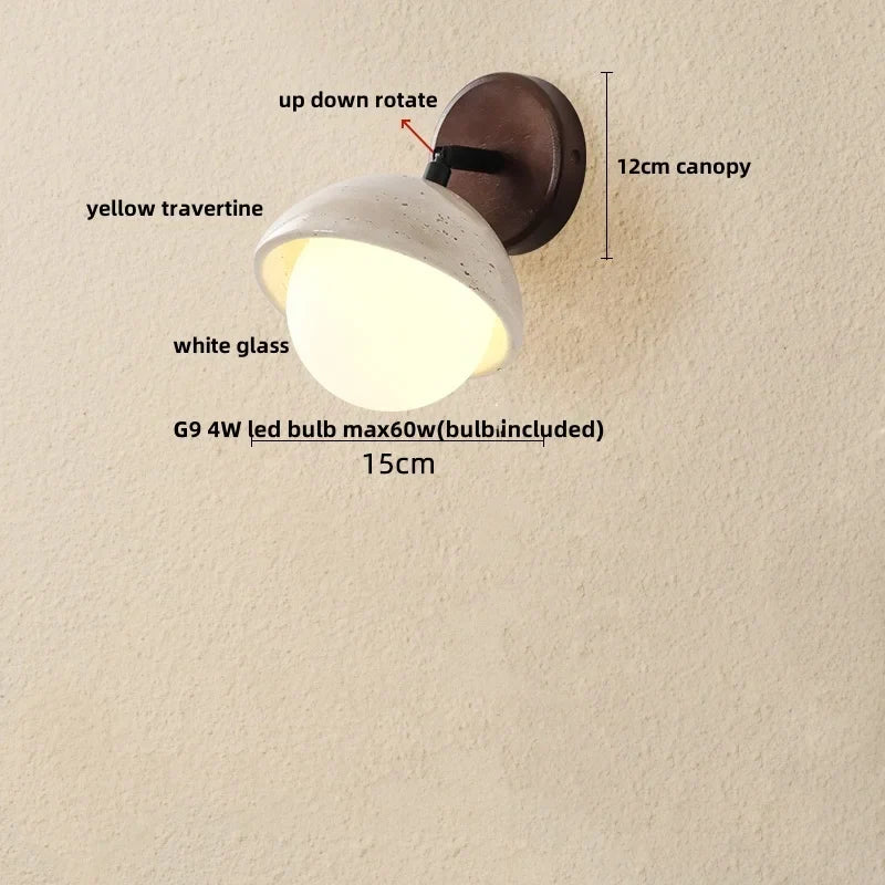 Afralia™ White Glass Wall Lights Rotate Balcony Bedroom Modern Bedside Sconce