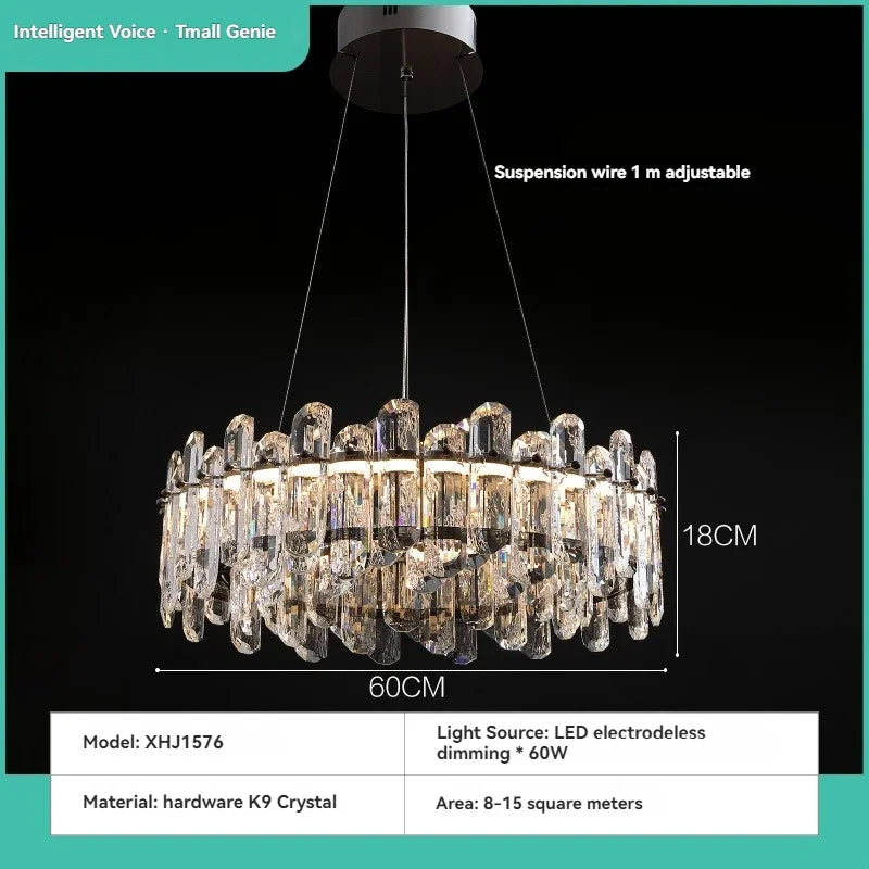 Afralia™ LED Crystal Ceiling Chandelier: Luxury Home Decoration for Dining, Living, and Bedroom