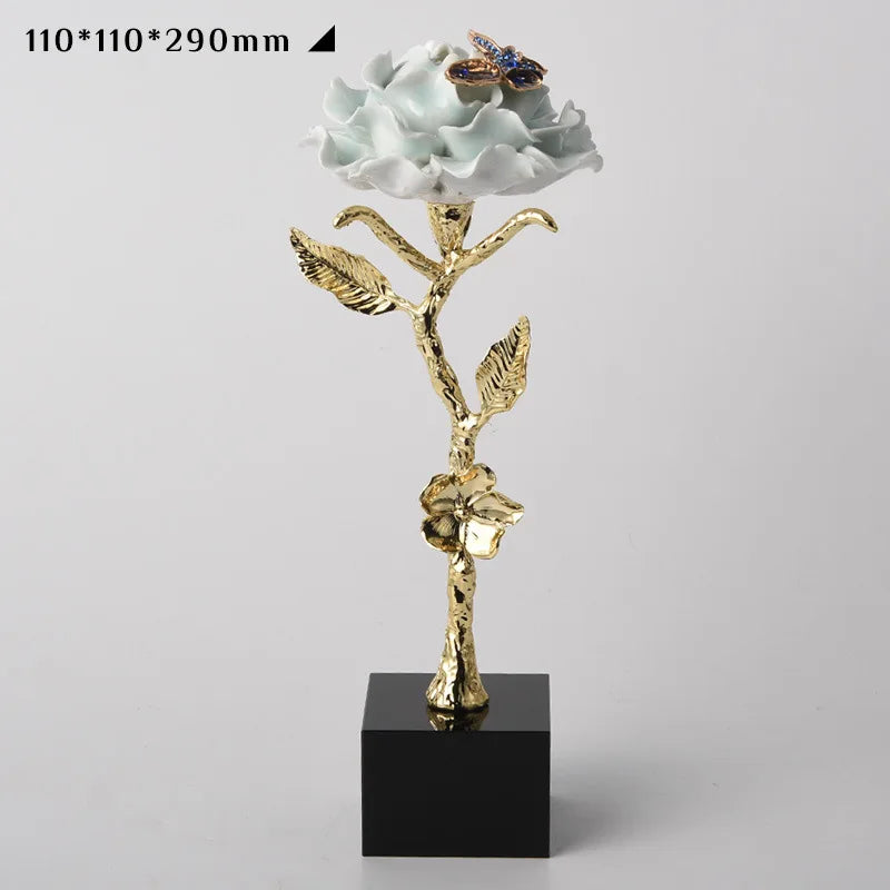 Afralia™ Crystal Rose Decor, Light Luxury Gifts, TV & Wine Cabinet Decor, Office Ornaments.