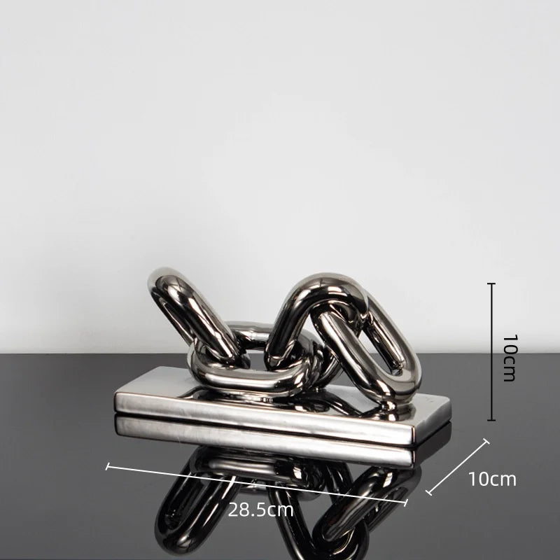 Afralia™ Golden Chain Skeleton Lock Home Decoration Figurine