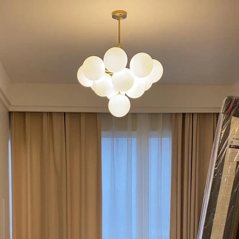 Afralia™ Modern Warm Sphericity Pendant Chandelier for Home Dining Room and Bedroom