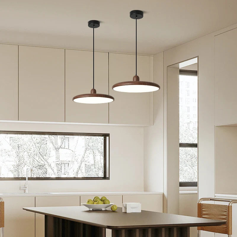 Afralia™ Retro Walnut Chandelier: Stylish Wood Grain Home Decor Lamp for Dining, Bedroom, Living Room