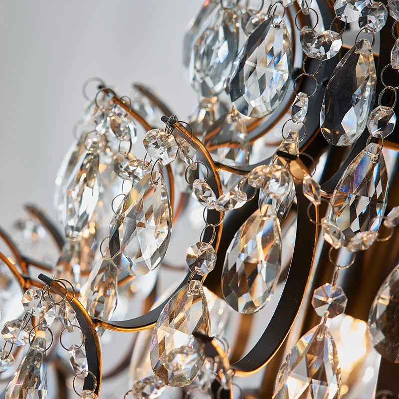Afralia™ Iron Crystal Chandelier Pendant Light for Modern Home Decor and Coffee Bar
