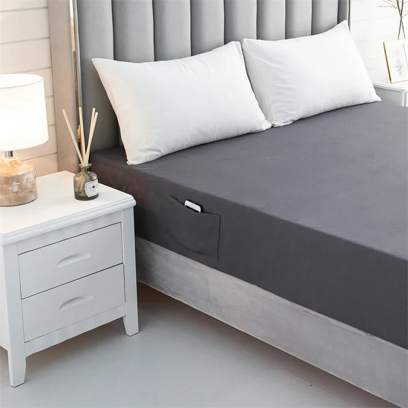 Afralia™ Luxe Sanding Fitted Sheet: High-Quality King Queen Bed Linen