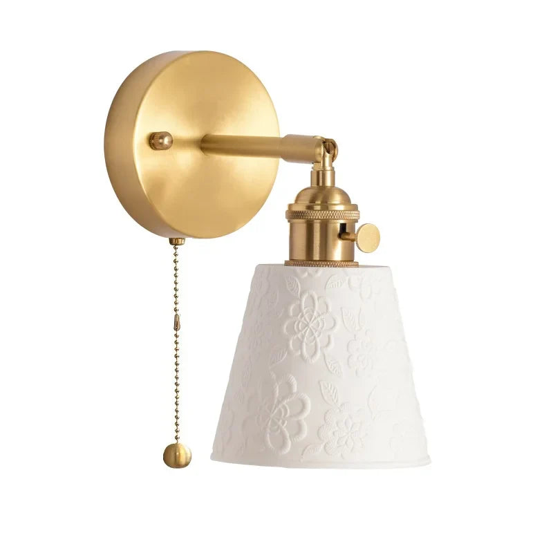 Afralia™ White Ceramic LED Wall Lights for Home Lighting in Bedroom, Living Room, Bathroom