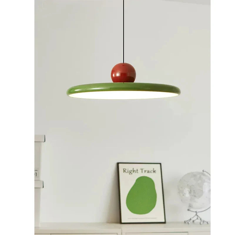 Afralia™ Retro Green Flying Saucer Chandelier for Dining Room, Bedside, Study, Bedroom.