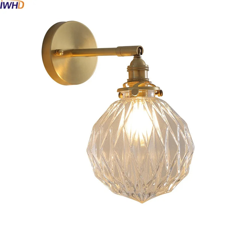 Afralia™ Nordic Glass LED Wall Lights with Switch for Living Room & Bedroom