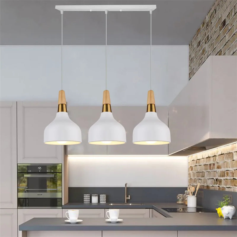 Afralia™ Modern Nordic Pendant Light White Lampshade E27 for Bedroom Living Room