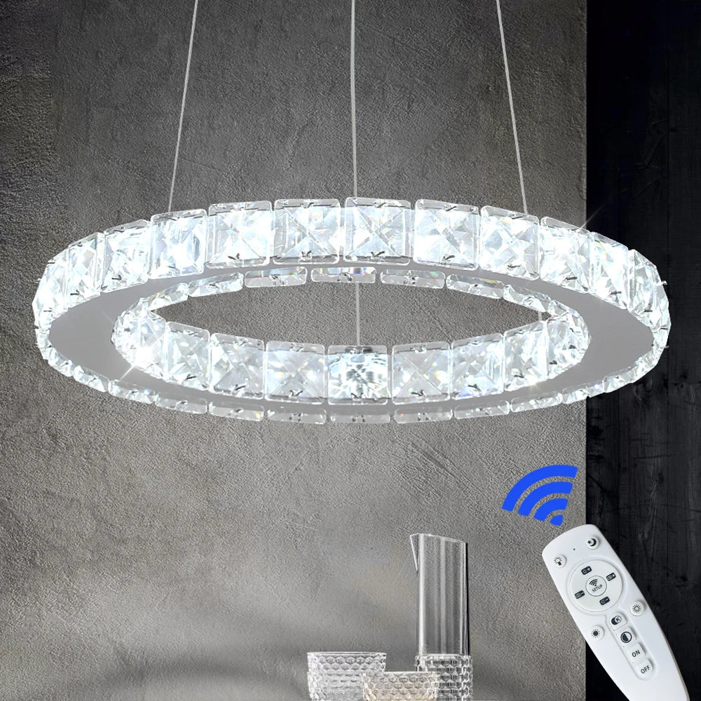 Afralia™ Crystal LED Pendant Chandelier for Home Décor - Modern Art Fixture