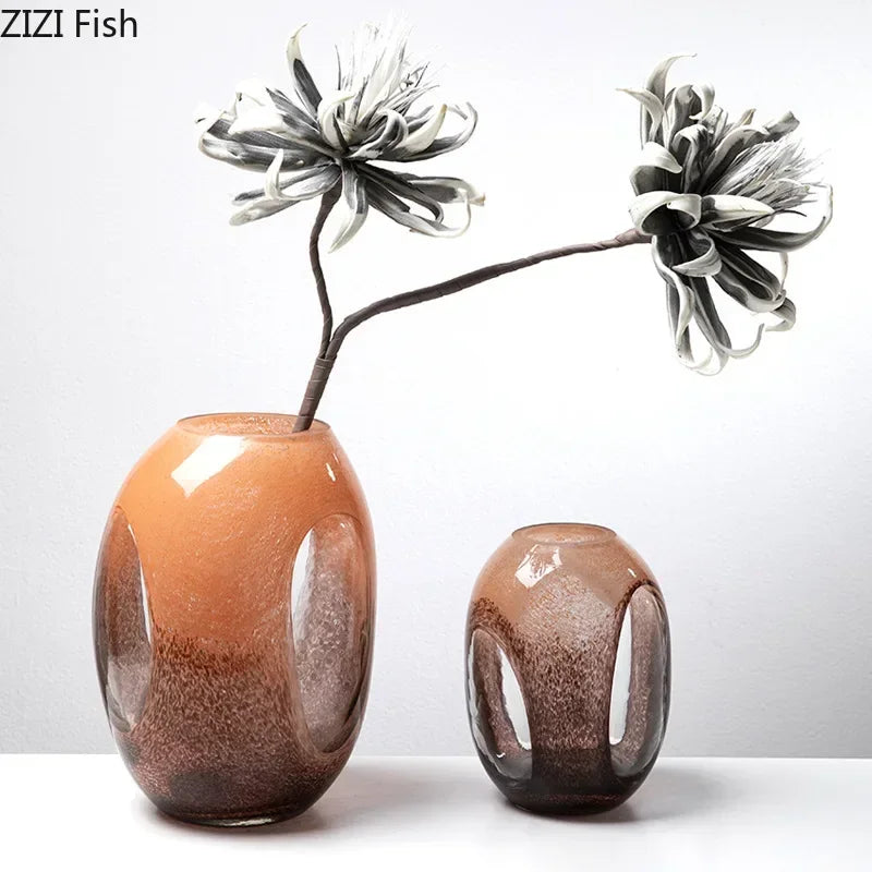 Afralia™ Dual Color Glass Vase for Hydroponics & Floral Arrangement