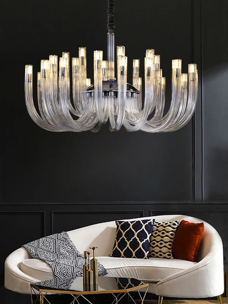 Afralia™ Glass Tube Dining Chandelier Modern Lamps
