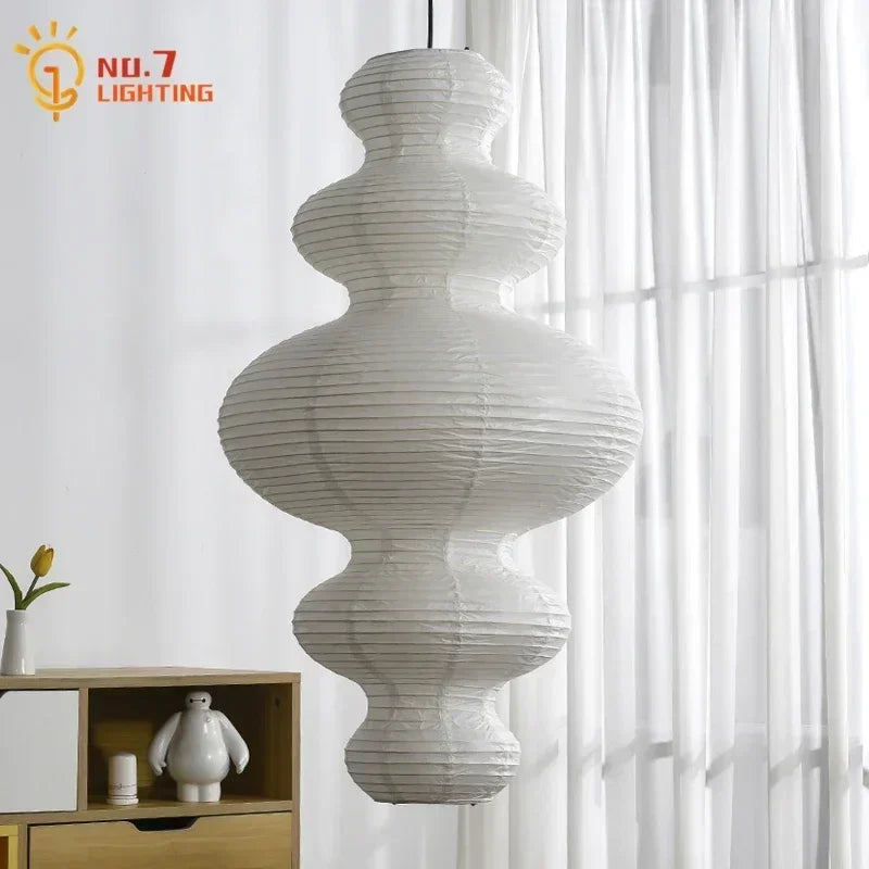 Afralia™ Rice Paper Pendant Lights for Living Room Decor - LED E27 Ceiling Lamps